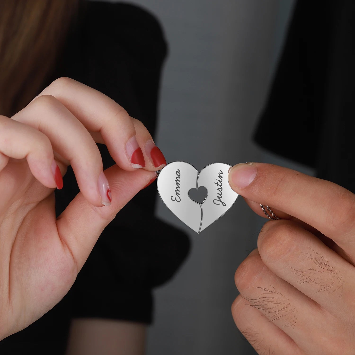 Couple Heart keyring